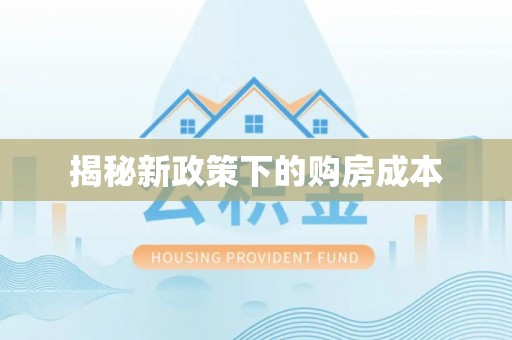 新宁揭秘新政策下的购房成本