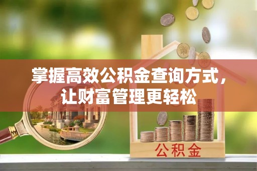 新宁掌握高效公积金查询方式，让财富管理更轻松