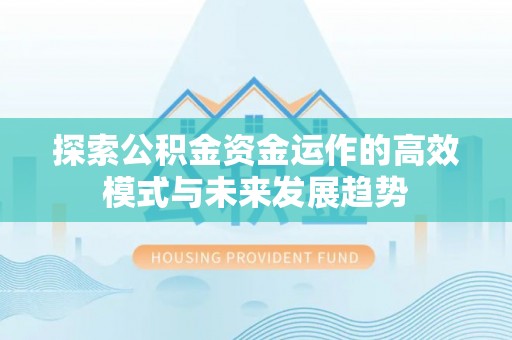 新宁探索公积金资金运作的高效模式与未来发展趋势